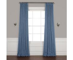 HPD Half Price Drapes BOCH-LN18512-120 Verdunkelungsvorhang aus Kunstleinen, 50 x 120 cm, Denim
