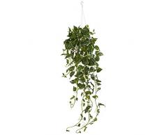 Nearly Natural Fast Natur Pothos Hanging Basket, Kunstpflanze, grün