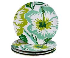 Certified International 28230 Tropicali Speiseteller, Melamin, 27,9 cm, mehrfarbig, 4 Stück
