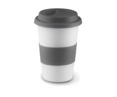 eBuyGB isoliert Takeaway Thermobecher mit Silikon Deckel, Keramik, Grau, 14.81 cm x 10.59 X 10.39 cm