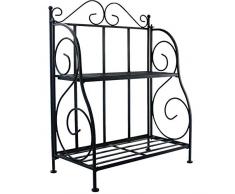 Sunnyglade Gewürzregal, 2-stöckig, faltbares Regal für Küche, Badezimmer, Arbeitsplatte, 2-stöckiger Stand-Organizer, Gewürzgläser, Flaschenregal, Regal, Regal, Schwarz