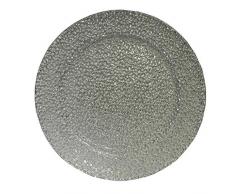 StealStreet 33 cm Glas Platzteller Silber Farbe