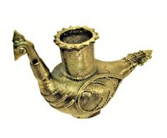 OmSai ES Handgefertigt Dhokra Metal Art peocock Figur mit Kerze mit Ständer | Simple und Dekorative | Home | Schreibtisch Decor