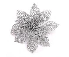 Crazy Night 10 Stück Glitzer Weihnachtsstern Weihnachtsbaum Ornaments Silberfarben