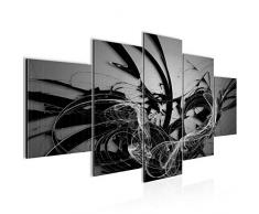 Bilder Abstrakt Wandbild 200 x 100 cm Vlies - Leinwand Bild XXL Format Wandbilder Wohnzimmer Wohnung Deko Kunstdrucke Schwarz 5 Teilig - MADE IN GERMANY - Fertig zum Aufhängen 101551c