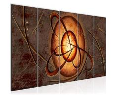 Bilder Abstrakt Wandbild 200 x 80 cm Vlies - Leinwand Bild XXL Format Wandbilder Wohnzimmer Wohnung Deko Kunstdrucke Gelb Grau 5 Teilig - MADE IN GERMANY - Fertig zum Aufhängen 100155a