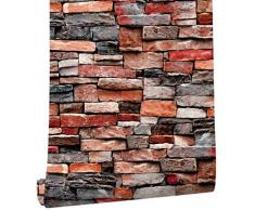 Selbstklebende Tapete zum Abziehen und Aufkleben, Wandkontakt, Papierregal, dekorativer Ziegel, Wandaufkleber, wasserdichtes Papier für Möbel, Schränke, Arbeitsfläche, Bücherregal, 44,7 cm breit, 31,8 cm lang, 1 Rolle 17.7x