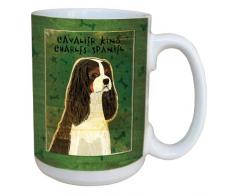 Tree-Free Greetings sg44012 Dreifarbige Cavalier King Charles von John W. Golden Keramik Becher mit Henkel/, 15-Ounce