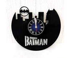 DC Comics Batman Geschenk Wanduhr aus 12 Zoll / 30 cm Vintage Vinyl Schallplatte - Bruce Wayne Geschenk für Männer Jungen Ehemann - DC Comics Dark Knight - DC Comics Batman Merchandise