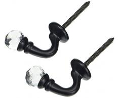 Speedy Crystal Palma Vorhang Raffhalter Haken, Stahl, schwarz, 2 Stück