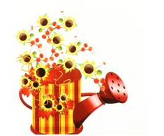 3dRose CT, 1 Herbst Gießkanne Keramik Fliesen, 4-Zoll