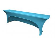 LA Linen Open Back Spandex Tablecloth for Foldable Buffet Tables, Turquoise, 96 x 18 x 30