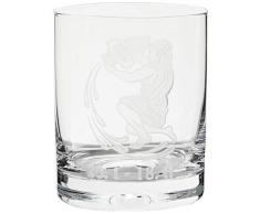 Crystaljulia 05927 Whiskyglas mit Zodiak Wassermann Gravur, Crystalite, 250 milliliters