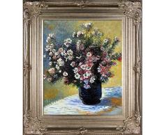 overstockArt Monet Vase Der Blumen Ölgemälde mit Renaissance Champagner Rahmen