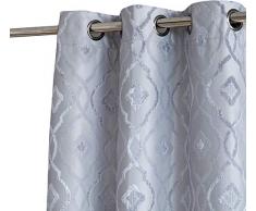 HLC. ME-Gitter beflockt 100% Blackout Thermo Fenster Vorhang Tülle Panels – Energie Effizient, völliger Dunkelheit, Lärm reduziert – Ideal für Wohn-& Schlafzimmer – Set von 2 37 x 96 / Pair anthrazit