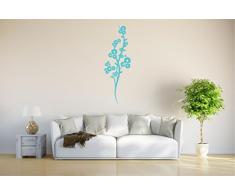 INDIGOS Wandtattoo/Wandsticker-d198 schöner Blumenstrauß Ranke Blüten Pflanze Tribal 160x53 cm- türkis, Vinyl, 160 x 53 x 1 cm