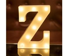 Focux LED Festzelt, Buchstabenbeleuchtung Alphabet beleuchtet Schild für Nachtlicht Zuhause, Party, Geburtstag, Hochzeit, Bar, Dekoration LED Brief, batteriebetrieben, Weihnachtsdekoration, Bar Z