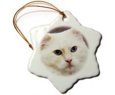 3dRose ORN_140358_1 Stoffpuppe Katze, Flame Point Na02 Pwo0118 Piperanne Worcester Schneeflocken-Ornament, Porzellan, 7,6 cm