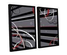 ArtWall Anna Quachs Black Grey Memo Board 2 Piece Floater Framed Canvas Set, 24 x 32