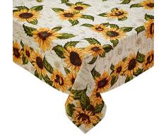 DII Design Imports Rustikal Sonnenblume Tisch Linens – Fall – Herbst – Thanksgiving 52x52 inch Tablecloth