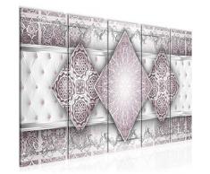 Bilder Abstrakt Mandala Wandbild 200 x 80 cm Vlies - Leinwand Bild XXL Format Wandbilder Wohnzimmer Wohnung Deko Kunstdrucke Rosa 5 Teilig - MADE IN GERMANY - Fertig zum Aufhängen 023555c