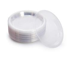 Exquisite Dessert- / Salatteller, Kunststoff, einfarbig, 100 Stück, plastik, farblos, 9 Inch.