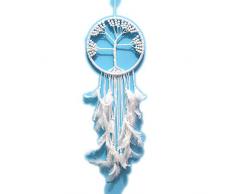 DOFE Traumfänger, handgefertigt, mit Federn gewebte Spitze, Traumfänger, Bunte Traumfänger, großer Traumfänger, handgefertigt, für Schlafzimmer Weißer Lebensbaum