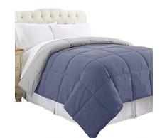TUP The Urban Port Genoa Wendebettwäsche, King Size, gesteppt, Silber/blau