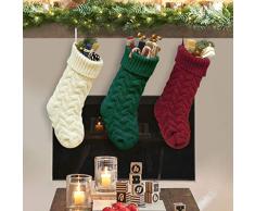 Dailybella Weihnachtsstrümpfe, klassisch, 35,6 cm, Weiß, Rot und Grau, 3 Stück Length 18 Multicolor-2