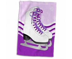 Handtuch / Sporthandtuch mit 3D-Rosen-Motiv, Violett, 15 x 22 cm