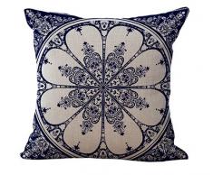 Linara Boutique Decor Quadratisch Überwurf Kissen Kissen, für Couch, Sofa, Bett, Home Decor, Interieur Design, 45,7 x 45,7 cm (45 x 45 cm), Blau Mandala Fein Qualität zu Günstigen Preisen.