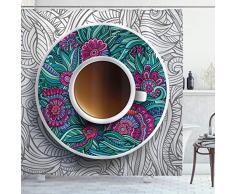 Moderner Duschvorhang Decor von ambesonne, Wasser, Ice Cold Soda gewerblichen wie Glas Drops Foto Bild, Stoff Badezimmer Decor Set mit Haken, Ice blau und weiß, Textil, Multi 7, 69W x 70L