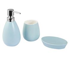 H & H Pengo h1310346 a Set Badezimmer Venezia, 3 Stück, Keramik, hellblau, 21 x 9 x 25 cm, 3 Einheiten