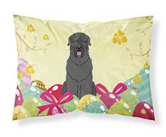 Ostereier, schwarzer russischer Terrier-Stoff, Standard-Kissenbezug