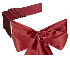 Elina Home Combo Tischläufer, Satin, 30,5 x 274,3 cm, 25 Stühle, Schleife, Hochzeit, Bankett, Küche, Heimdekoration Englisch Burgundy burgunderfarben