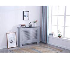 YAKOE Moderne Heizkörperverkleidung Holz MDF Wandschrank in 4 Größen, Engineered, Grau, klein