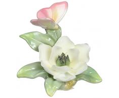 COSMOS 96446 feines Porzellan Figur Mini Schmetterling auf Blume, 3 Zoll