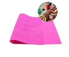 Warmoor Silikon-Form für Kuchen, Fondant, Holzmaserung, Spitze (pink)