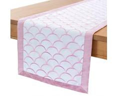 The White Petals Tischläufer mit Stoff gefüttert, ohne ausfransende Kanten, für Zuhause, Küche, Esszimmer, Urlaub, Hochzeit, Party-Dekor 14x90 inch Babyrosa