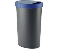 kela Abfalleimer Coletta aus Kunststoff in grau/blau, Plastik, 27 x 20.5 x 51 cm