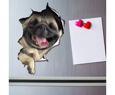 Winston & Bear 3D-Katzenaufkleber – 2 Stück – Lachender Mops Aufkleber für Wand – Aufkleber für Schlafzimmer – Kühlschrank – Toilette – Zimmer – Einzelhandelsverpackung