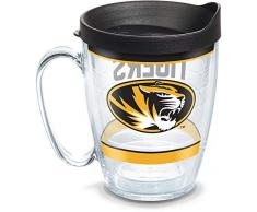 Tervis 1348041 Missouri Tigers Tradition Isolierbecher mit Umschlag und schwarzem Deckel, 454 ml, transparent