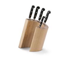 Berkel - Messerblock mit Messer-Set (5 Messer mit Nieten, Griffe aus Kunstharz), Block aus Eichenholz