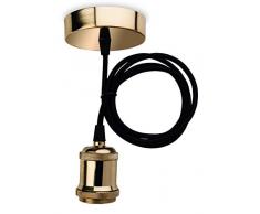 Firstlight Hängeleuchte, Messing mit schwarzer Stoffschnur