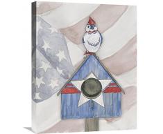Global Galerie Elyse DeNeige Americana Vogelhaus IV Leinwandbild, 50,8 x 61 cm