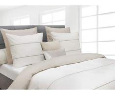 Heckett Lane Wendebettwäsche 100% Baumwolle Perkal Jason 135 Off-White/Bleached Sand