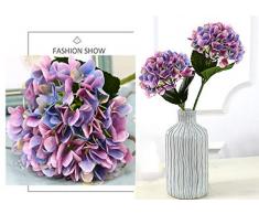 TBUY Kunstblumen, Hortensien, für Zuhause, Hotel, Dekoration, 1 Stück Violett/Blau