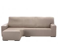 Martina Home Sofaüberwurf Chaiselongue, elastisch, Beige, elfenbeinfarben, Kurze Arme von 240 bis 280 cm