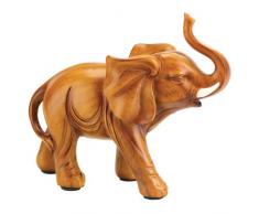 Gifts & Decor Elefant Holz Look Figur Statue, Holz-Finish, 16,2 x 6,7 x 13 cm