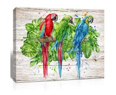Loom Art Landschaftsbild für Wanddekoration, Gemälde auf Leinwand, Wandkunst, modernes Kunstwerk für Badezimmer, Kinderzimmer, Schlafzimmer, Wohnzimmer, Dekoration, gerahmt und gespannt. Modern 12x16, 1pcs Parrot 12x16, 1pcs